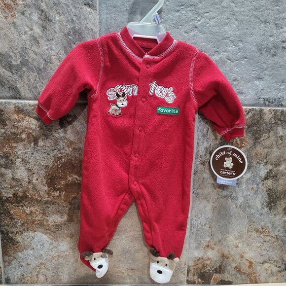 Santas Favorite Reindeer Red Christmas Sleeper for Newborn Babies NWT - Picture 1 of 8